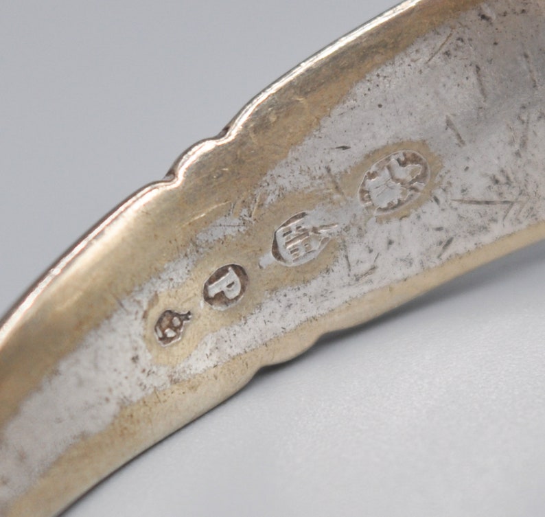 Vintage handgemaakte verzilverde metalen vork manchetarmband, armband. afbeelding 4