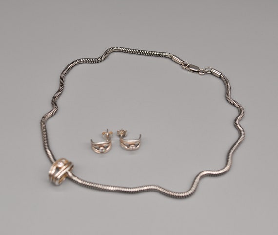 JENS AAGAARD Danish 925 Sterling Silver Jewelry Set Necklace and Stud Earrings. Length 45 Cm 17.7 Inch Etsy