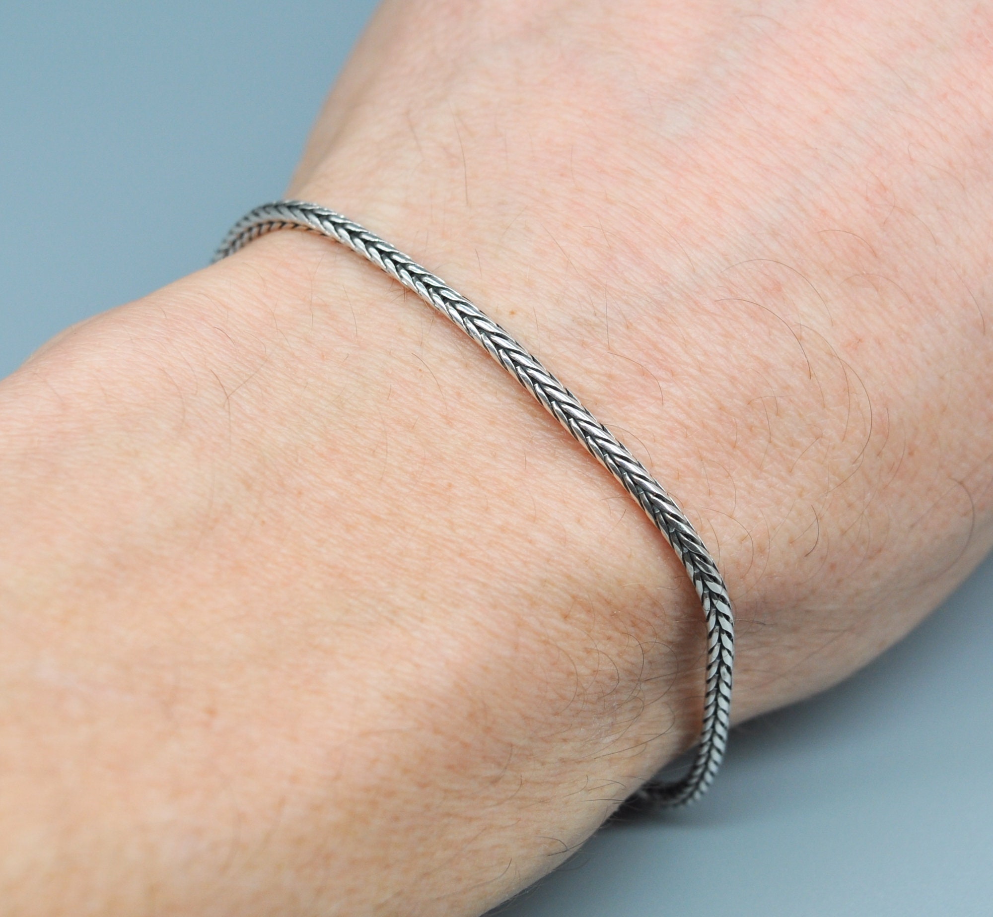 Vintage 925 Sterling Silver Chain Bracelet. - Etsy UK
