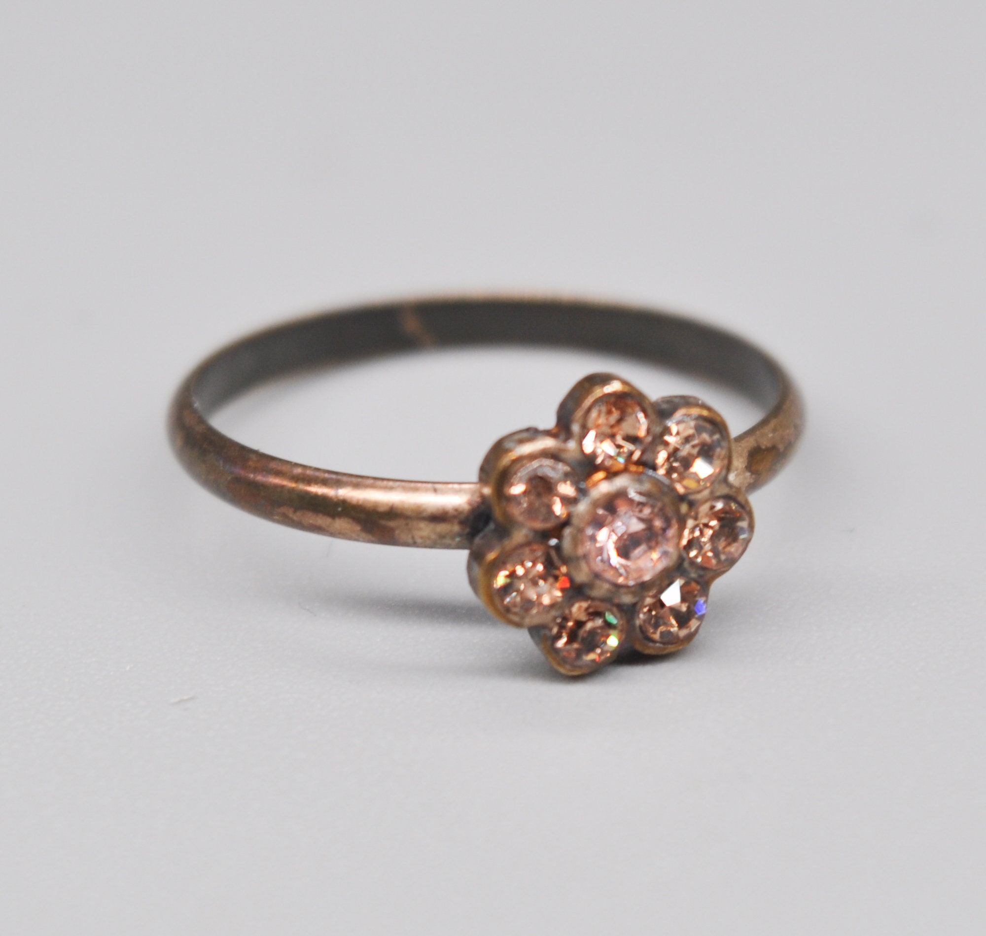 PILGRIM Danish Bronze Tone Metal Floral Stacking Rings. Size 17.5 Mm ...
