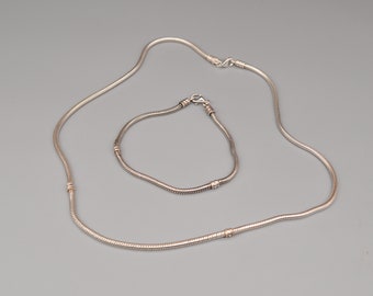 PANDORA Algot Enevoldsen 925 Sterling Silver Necklace and Bracelet.