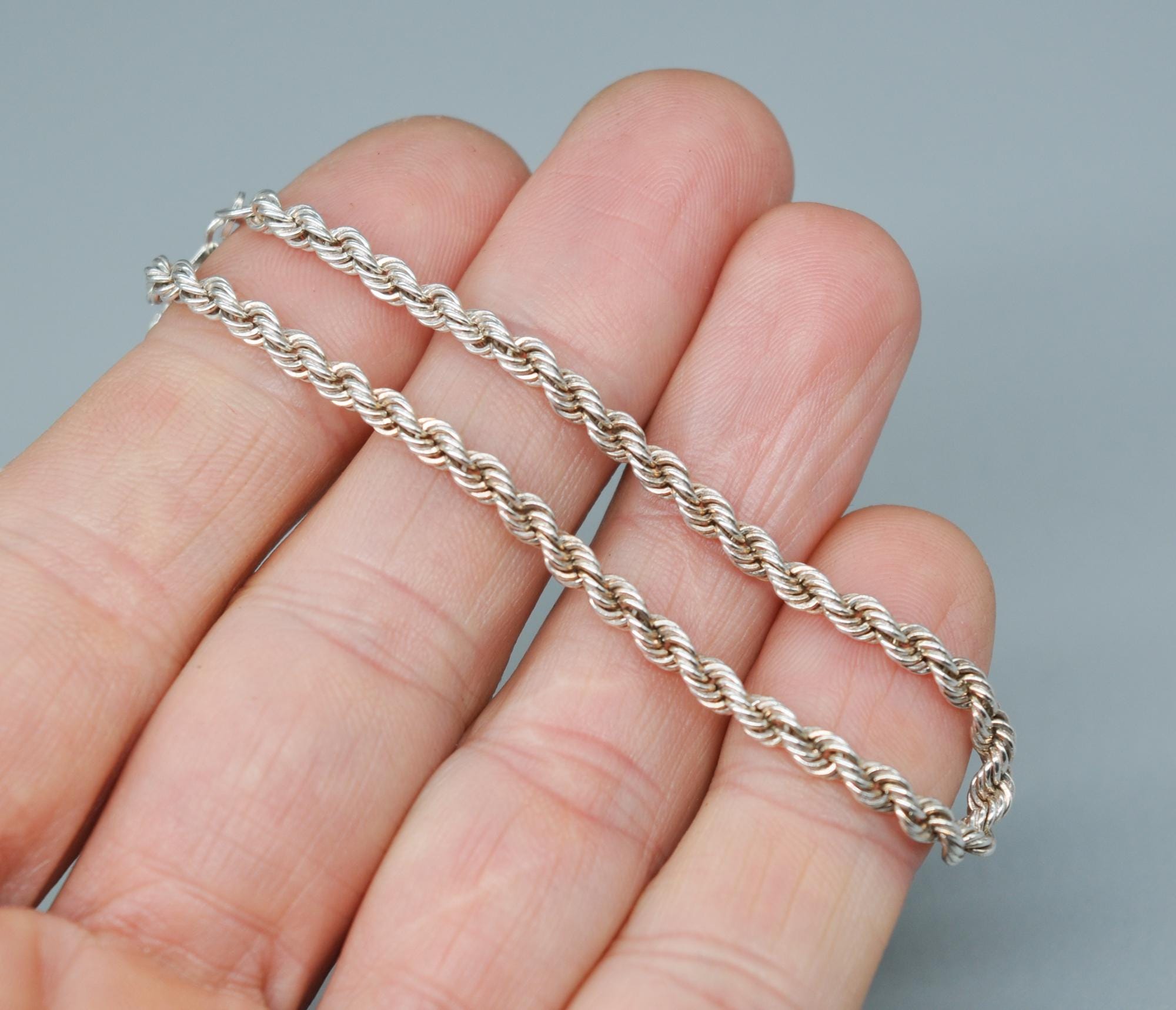 アクセサリー Italy vintage twist rope bracelet 925 925 Sterling Silver Vintage Italy Twisted Rope Link Bracelet