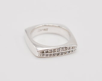 region Stor mængde tandpine ESPRIT Vintage 925 Sterling Silver Geometric Ring. Size: 16.5 - Etsy