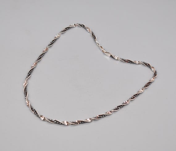 Vintage Italian Oxidized 925 Sterling Silver Necklace Chain Vintage Italian Oxidized 925 Sterling Silver Necklace Chain