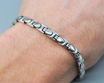 Vintage 925 Sterling Silver Bracelet. Length 19.5 Cm / 7.6 Inch - Etsy