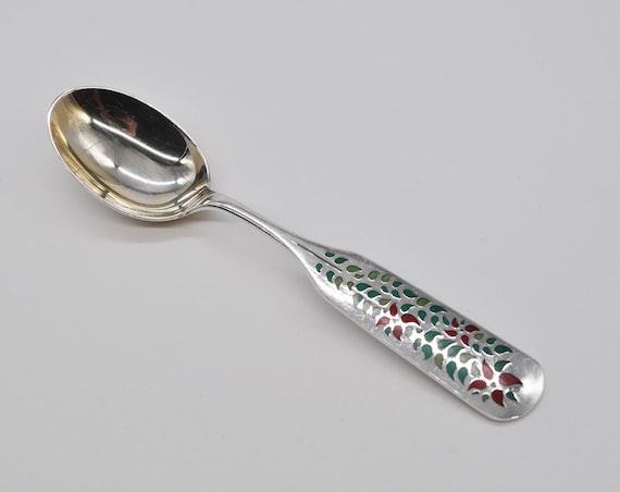 Anton Michelsen Vintage 1955 Danish Enamel Sterling Silver