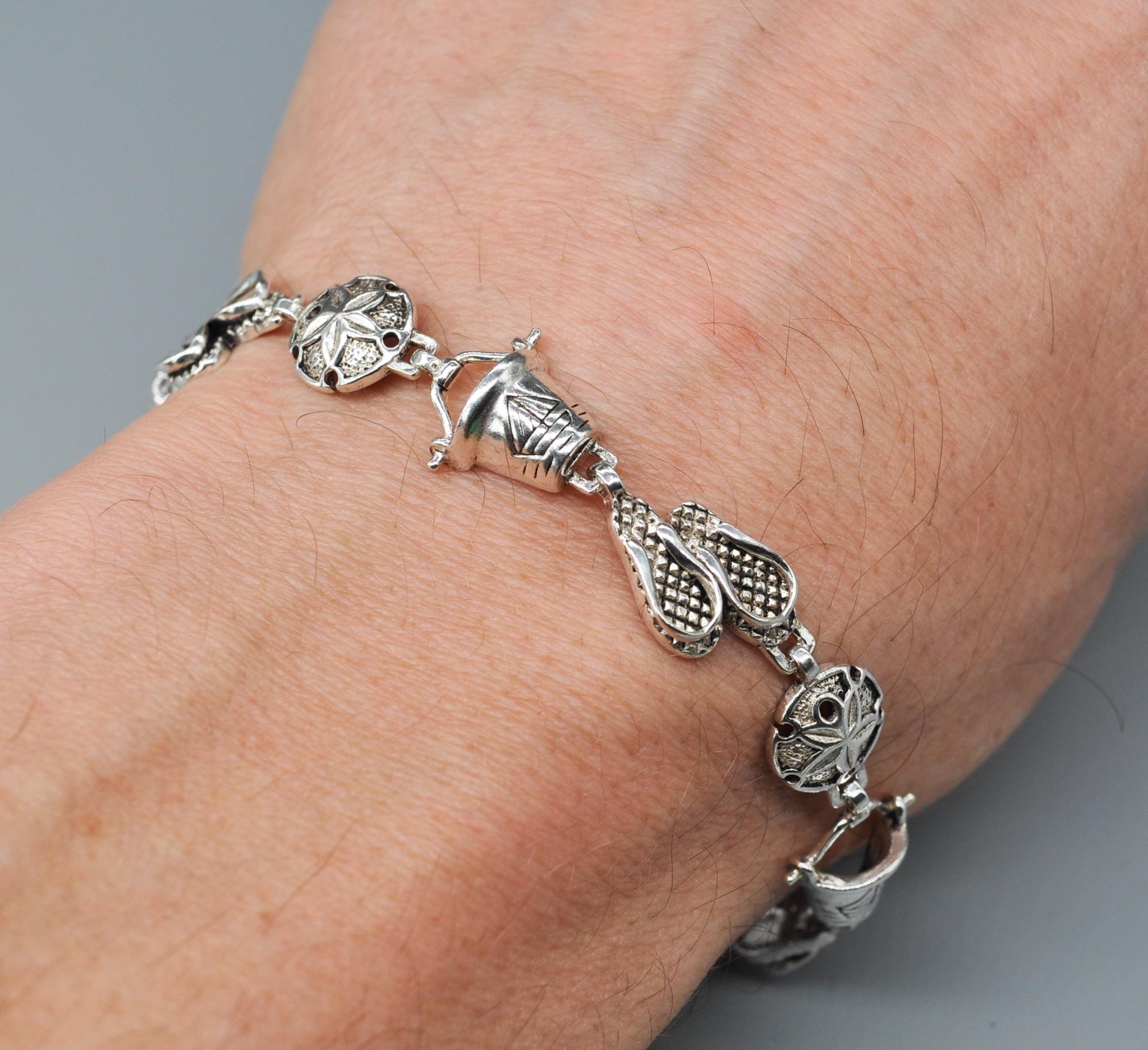 k*.様 vintage S925 bracelet Vintage LISA JENKS Designer Sterling Silver Modernist Toggle