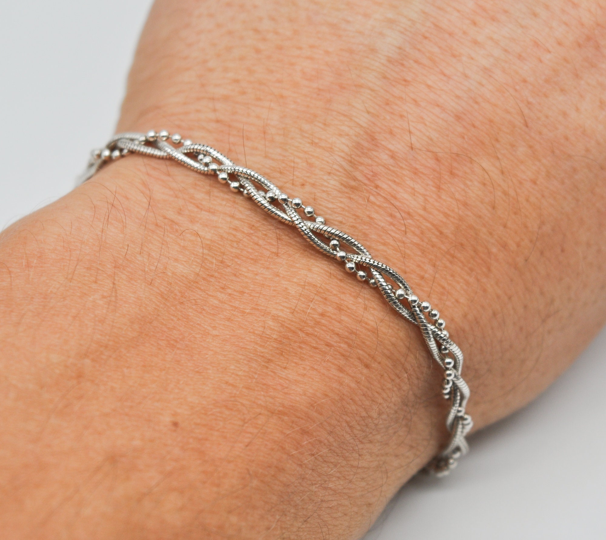 GHA Vintage Swedish 925 Sterling Silver Triple Chain Bracelet. - Etsy