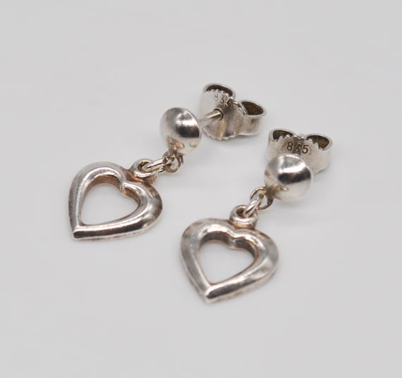 Vintage 835 Solid Silver Dangle Earrings. - image 1