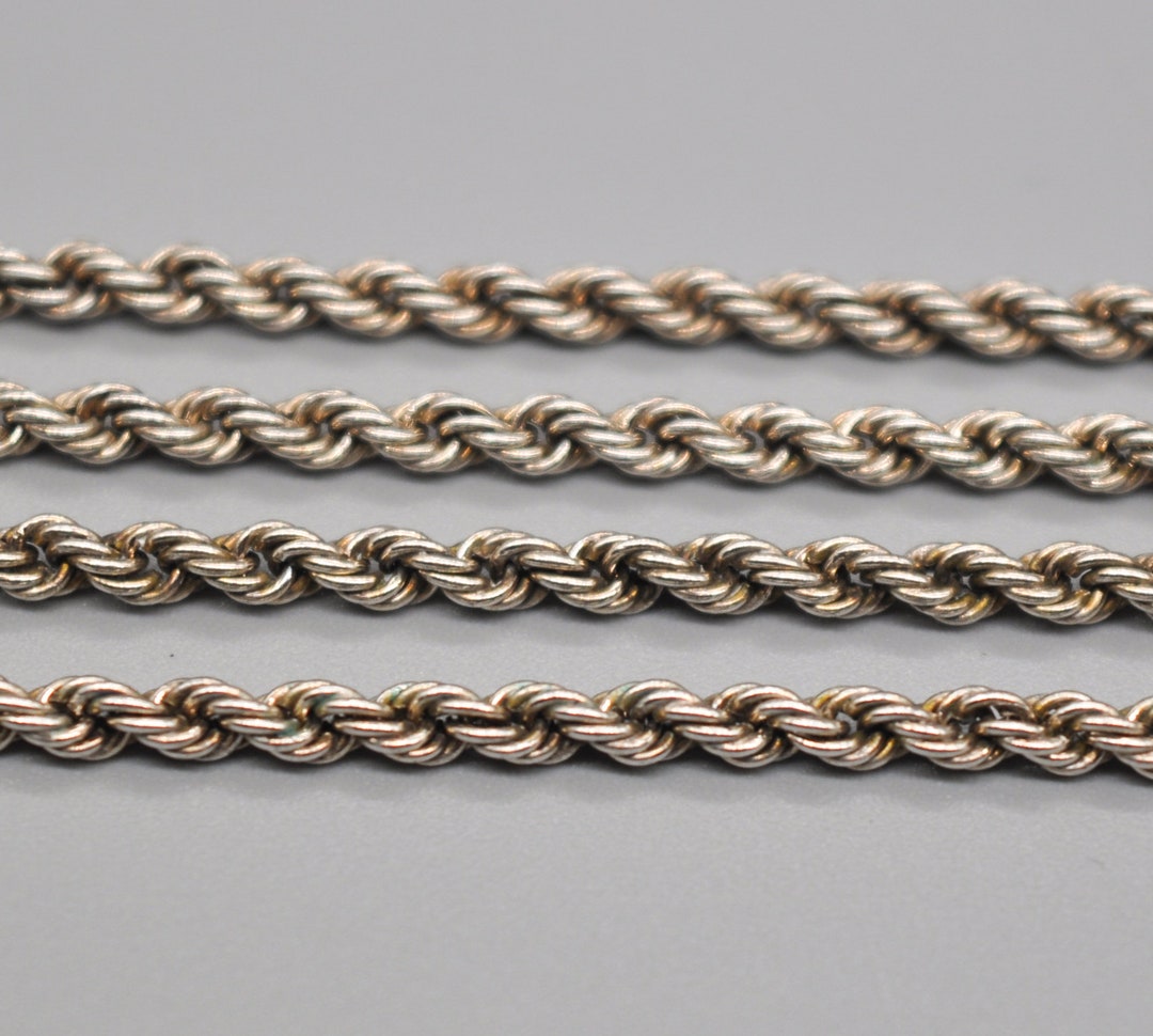 Vintage Sterling Silver Necklace Chain. Length 46.5 Cm / 18.3 Inch