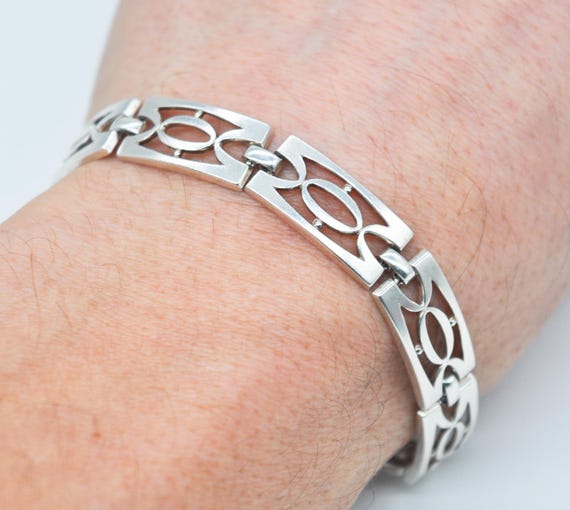 Vintage 830 Solid Silver Link Bracelet. Length: 1… - image 1