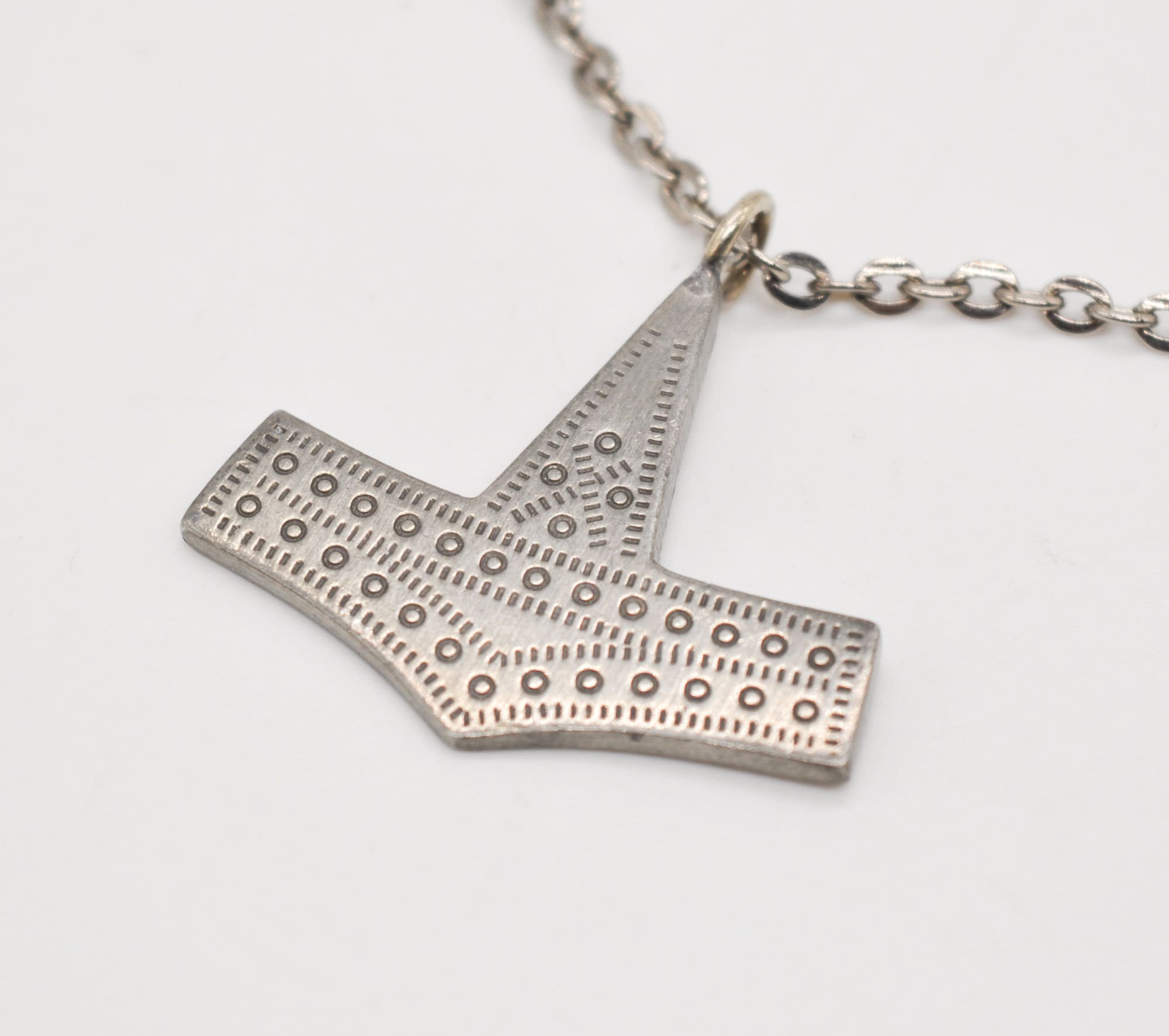 Jorgen Jensen Danish Pewter Thor's Hammer Mjolnir Necklace Pendant