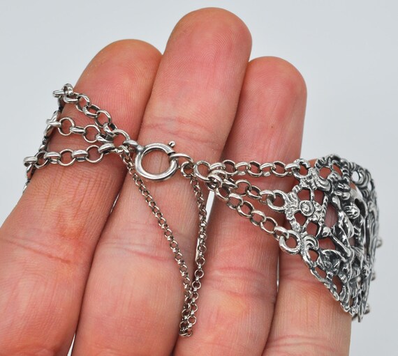Vintage 830 Solid Silver Panel Bracelet. Length 1… - image 8