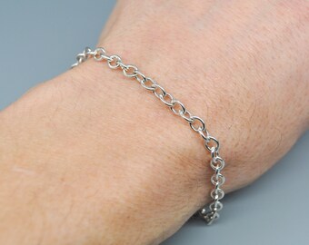Vintage 925 Sterling Silver Plate Bracelet. Length: 18.5 Cm / 7.2