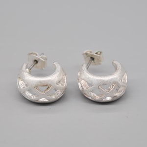 Dyrberg/Kern Copenhagen Vintage Danish Silver Tone Metal Earrings.