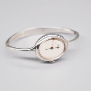 Quinn Vintage German 925 Sterling Silber Damen Armreif Quarzuhr
