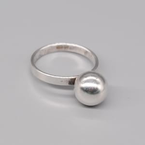 Jorgen Jensen Solvsmedie Vintage Danish 925 Sterling Silver Ring. Size: 17.5 mm US 7.5