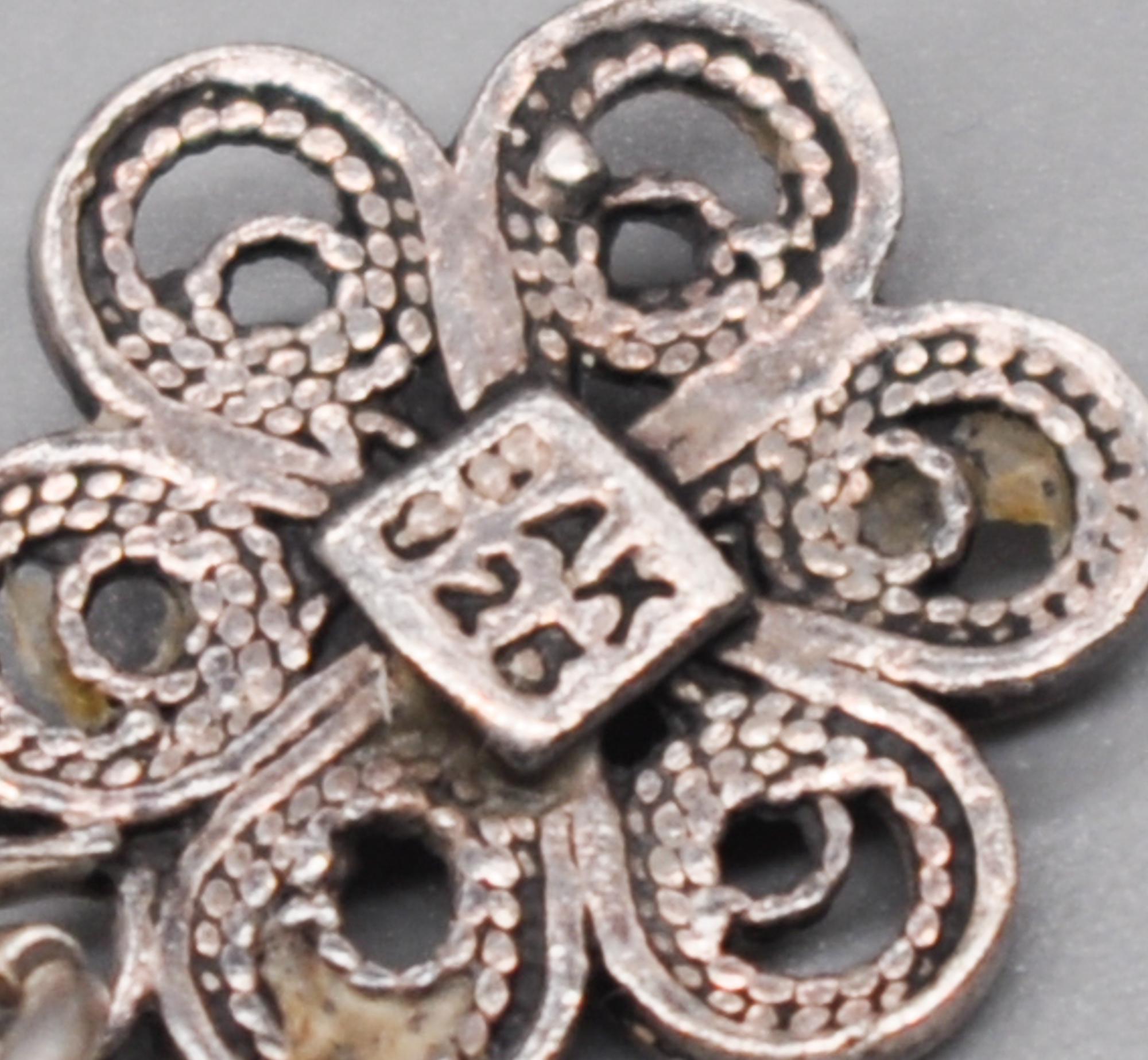 Vintage Filigree Black Onyx 925 Sterling Silver Link