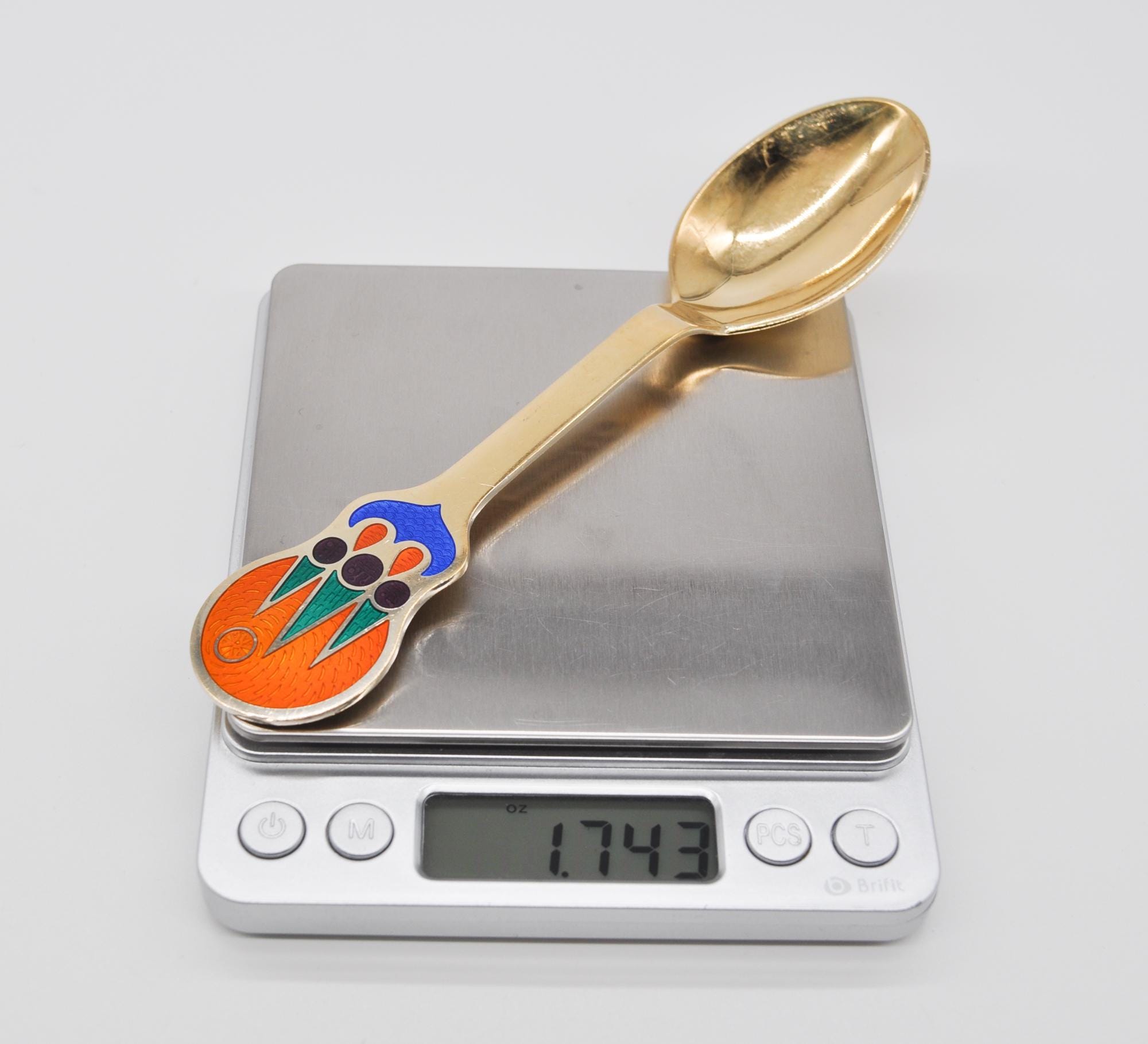 Anton Michelsen Vintage 1979 Danish Enamel Gold Plated Sterling