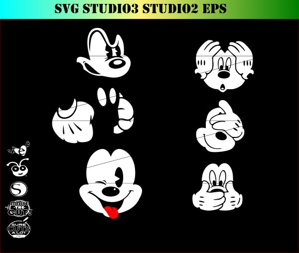 Download Mickey Mouse Face Svg Png Bundle 5 Vintage Disney Faces Etsy