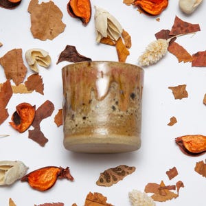 Handmade Mottled Brown Espresso Cups: Stoneware Pottery