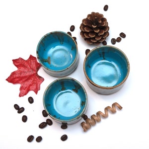 Handmade Blue Stoneware Espresso Cup: No Handle, Unique Glaze
