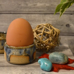 2 x Blue egg cups,  Handthrown Stoneware egg cups