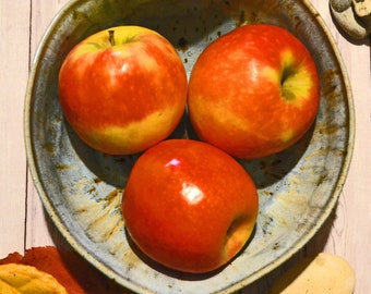 Blue Handmade Heart shaped ceramic fruit bowl, blue bowl