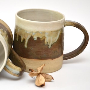 Rustic Brown Stoneware mug handmade and hand glazed