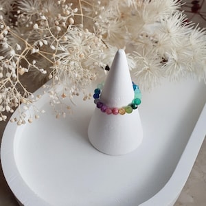 Handmade Rainbow Natural Gemstone Ring - Ohana Design