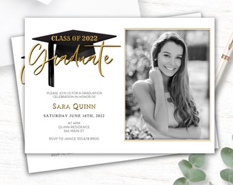 Photo Graduation Invitation Template, 2026 Graduate Digital Template