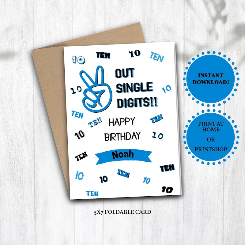 Funny 10th Birthday Cards Etsy