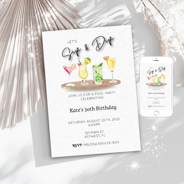 Sips and Dips Party Etsy