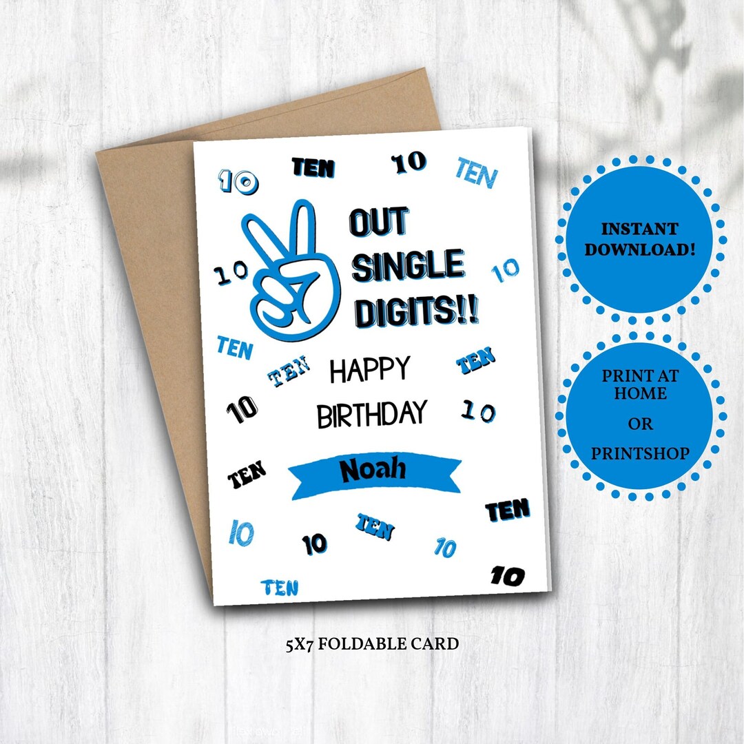 Printable Birthday Card for Boy, Personalized Greeting Card, Instant ...