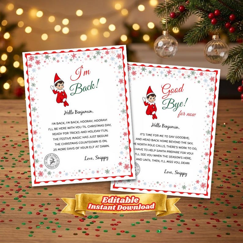 Editable Elf Letter Template: Elf Arrival and Goodbye Letters, Santa ...