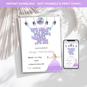 Editable In My Birthday Era Invitation, Eras Invitation, Trendy Invite, Birthday Era Invitation, Taylor Invite, Taylor Eras Invite, Template