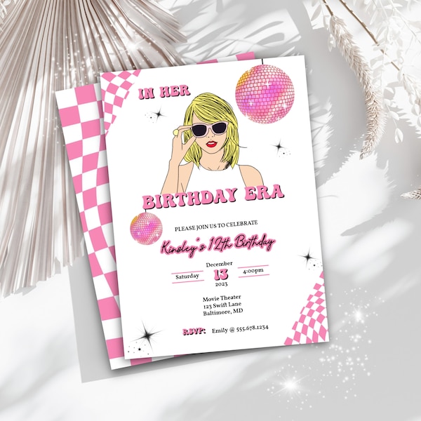 Birthday Era Party Invitation, Taylors Era Tour Invite, In her Era Birthday Download, Digital Era Tour Template, Taylor Teen Party Invite