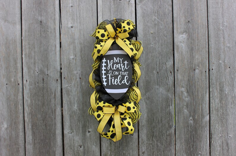 Football Wreath Yardstick Wreath Swag Wreath Etsy