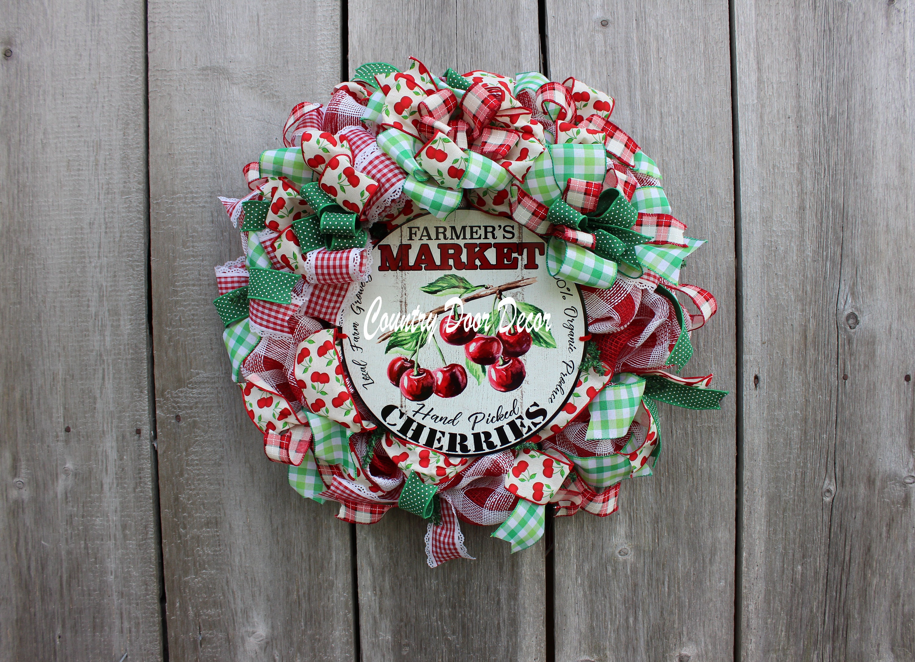 Cherry Wreath, Cherries Wreath, Farmers Market Wreath, Summer Wreath