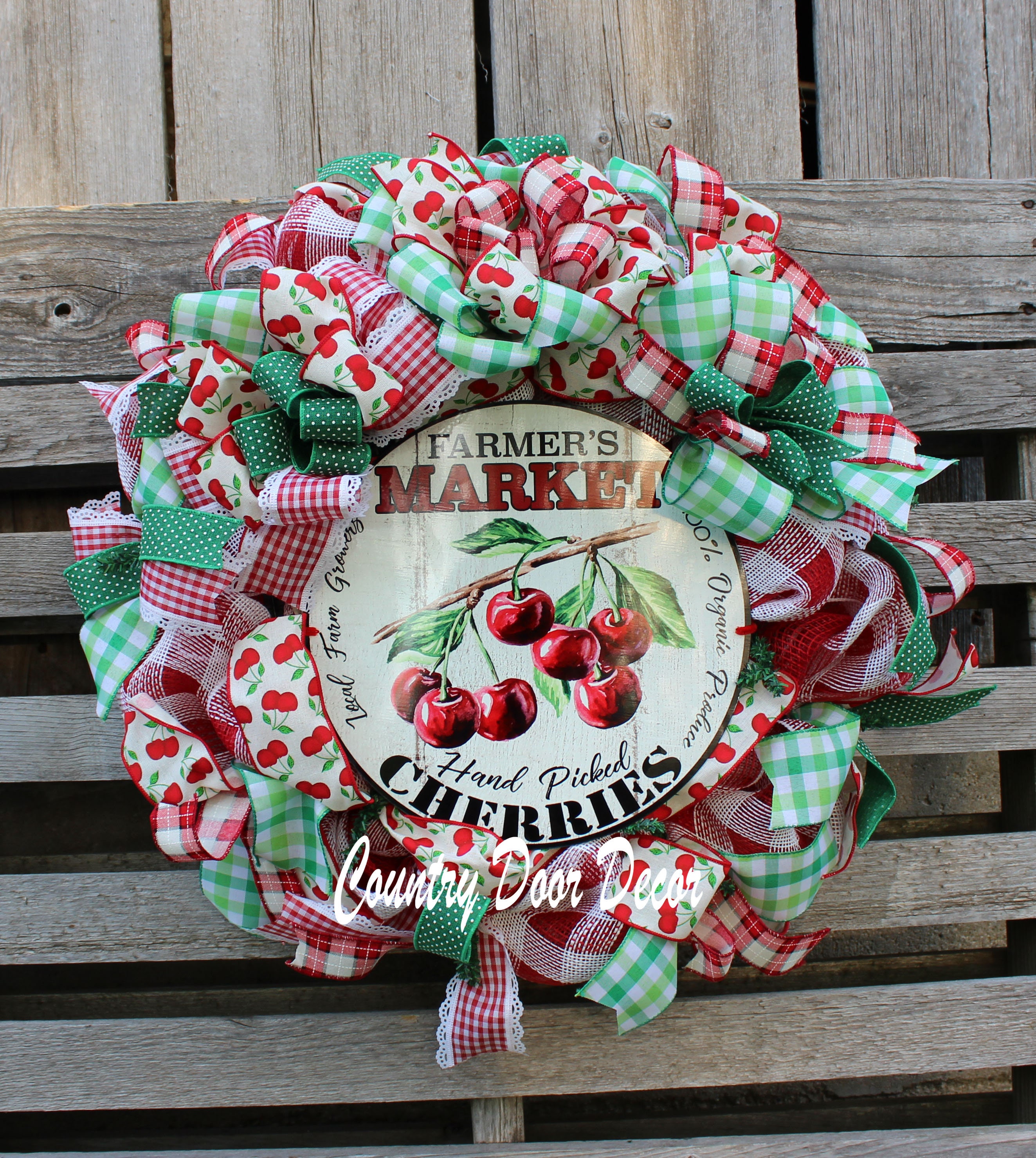 Cherry Wreath, Cherries Wreath, Farmers Market Wreath, Summer Wreath