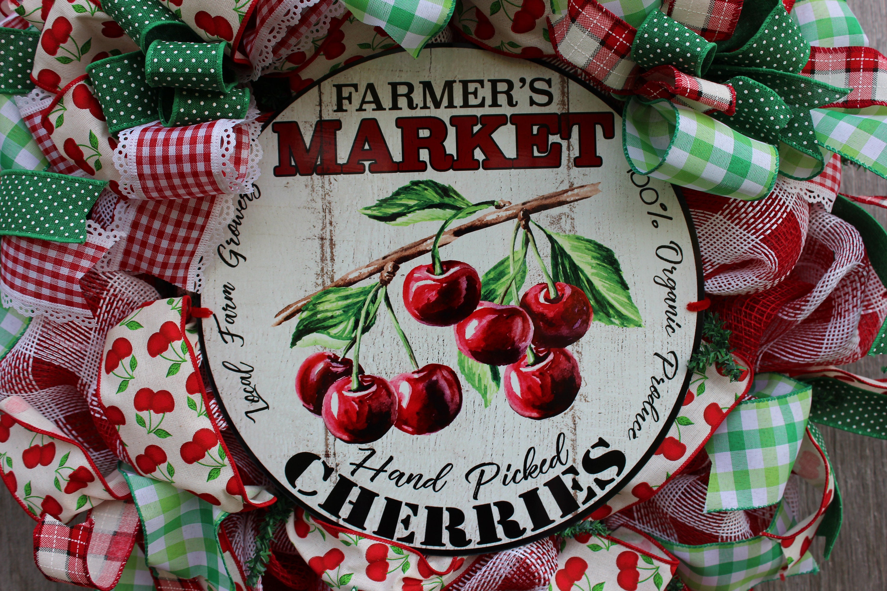 Cherry Wreath, Cherries Wreath, Farmers Market Wreath, Summer Wreath