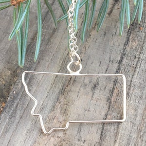 Montana necklace. 14k gold filled or 925 sterling silver. State necklace, going away gift, minimalist necklace. Keepsake jewelry