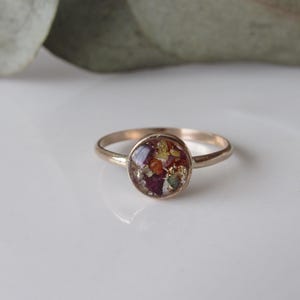 14k Gold filled wedding flower preservation ring, dainty circle ring, memorial ring, bouquet preservation ring, ring with wedding flowers