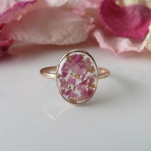 14k Gold filled oval wedding flower preservation ring, memorial ring, bouquet preservation ring, ring with wedding flowers, wedding, ring