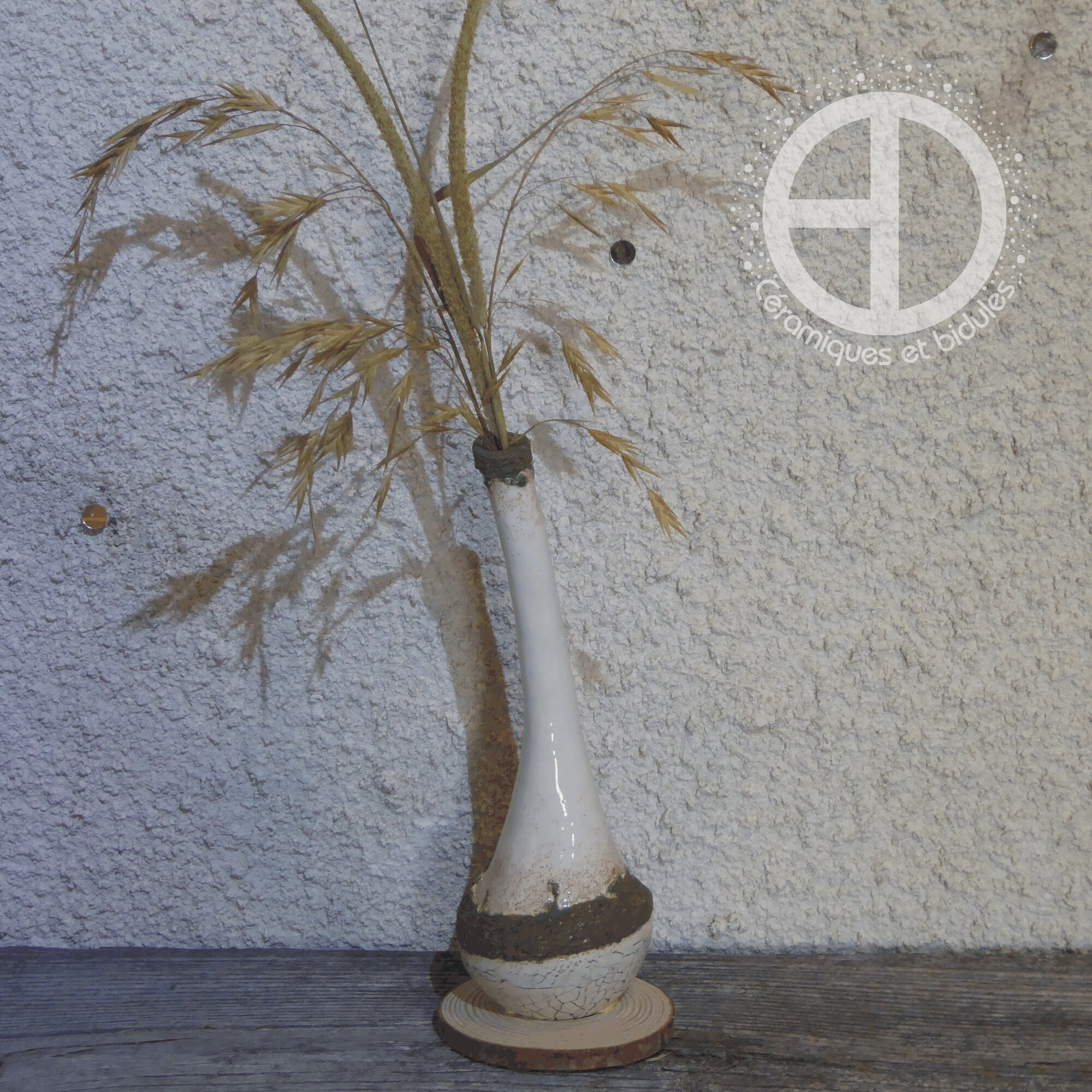 Soliflore Céramique. Faïence Émaillée. Waremashita. Création Originale Unique. Made in France