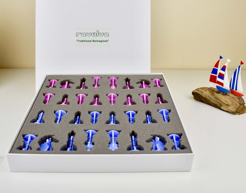 Pastel Pink/blue Acrylic Chess Set Unique Home Decor Etsy