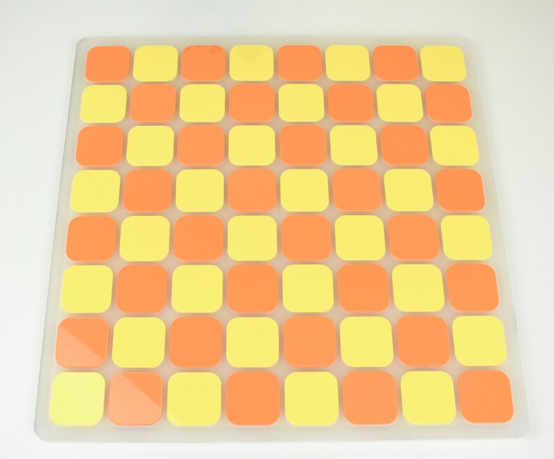 Pastel Orange/yellow Acrylic Chess Set Handmade Games Fathers Day Gift
