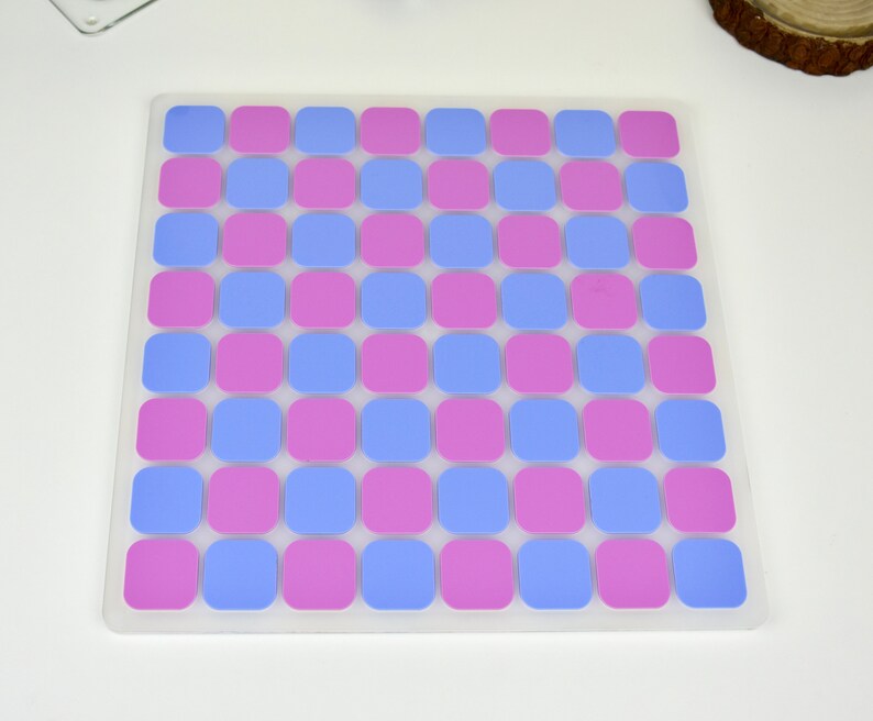 Pastel Pink/blue Acrylic Chess Set Unique Home Decor Etsy