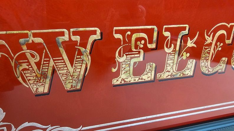 Duke Welcomesign Reverse Text Welcome Sign, Reverse Glass Painting, Gilding, Glass Art, Laser ...