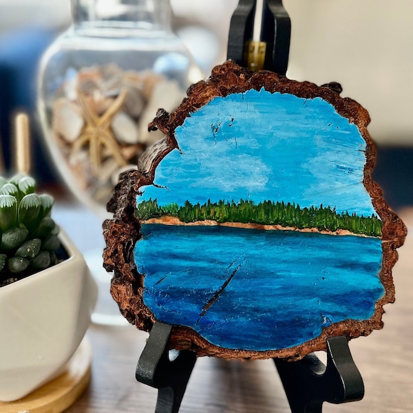 Wood Slice Painting Etsy